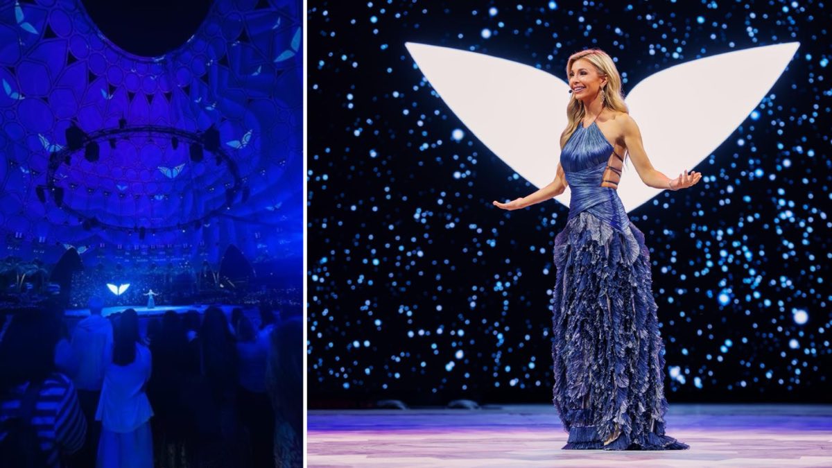 Kaitlin hosting Mindvalley on a massive stage